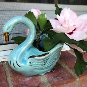 Vintage Blue and Gold Sean Planter